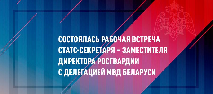 Статс-секретарь – заместитель директора Росгвардии провел рабочую встречу с делегацией Министерства внутренних дел Республики Беларусь