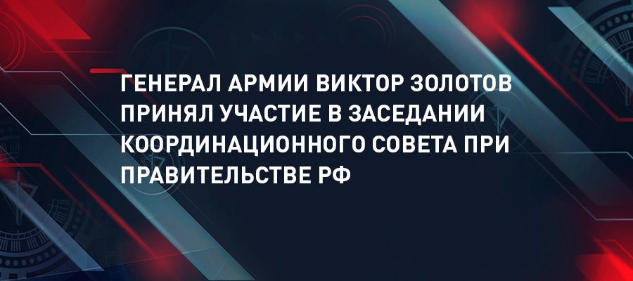 Директор Росгвардии принял участие в заседании Координационного совета при Правительстве РФ