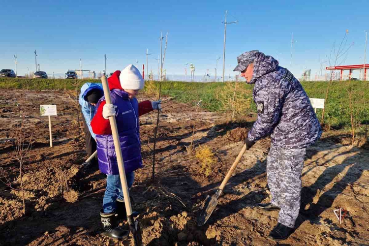 На Ямале сотрудники Росгвардии заложили «Сад Памяти» к 50-летию города Новый Уренгой (видео)